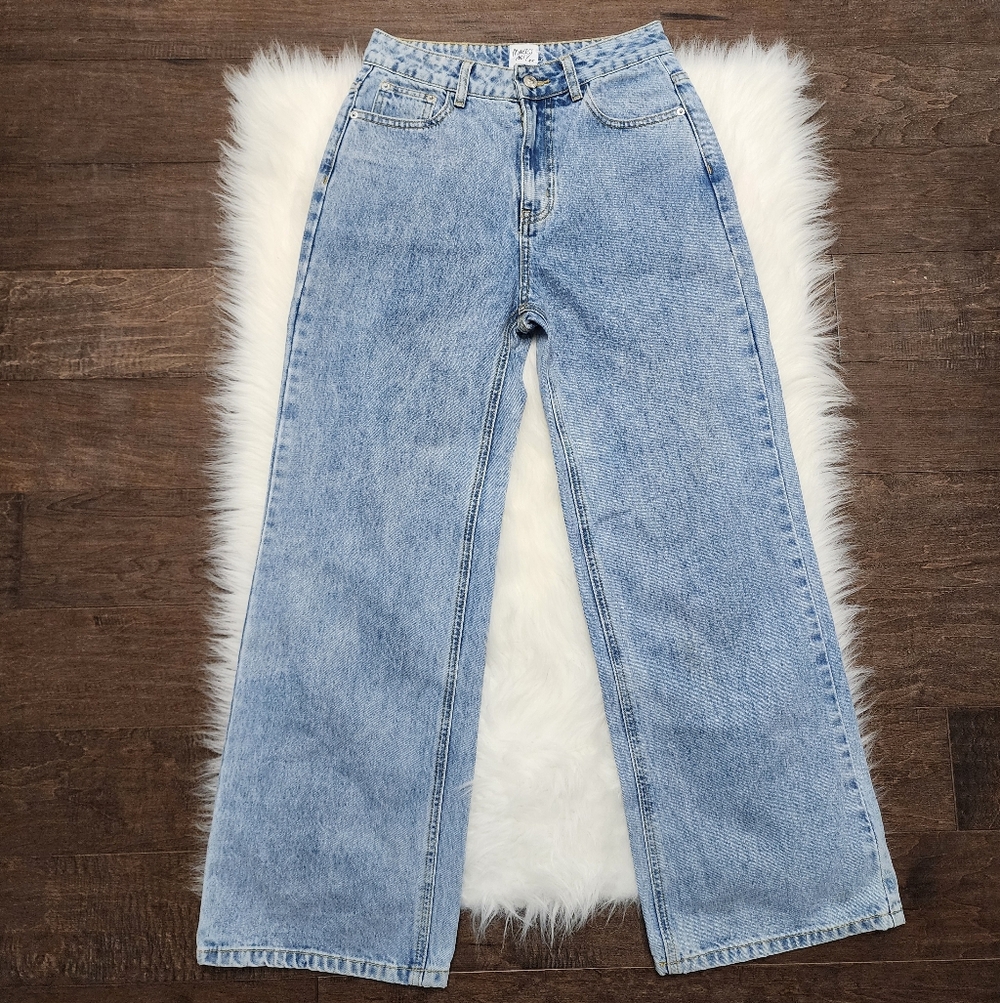 Princess Polly Wide Leg Jeans Light Wash High Rise - Measures 27" Waist